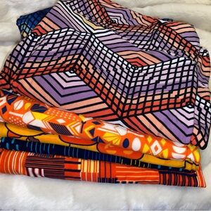 (5 Pairs) LuLaRoe Plus Size TC2 Tall Curvy 2 Leggings
